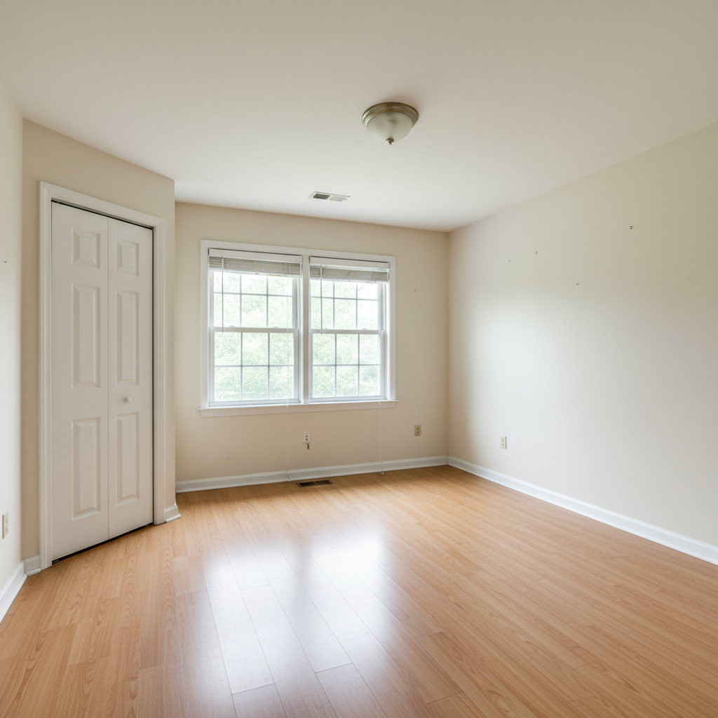 Before image of an empty kids bedroom