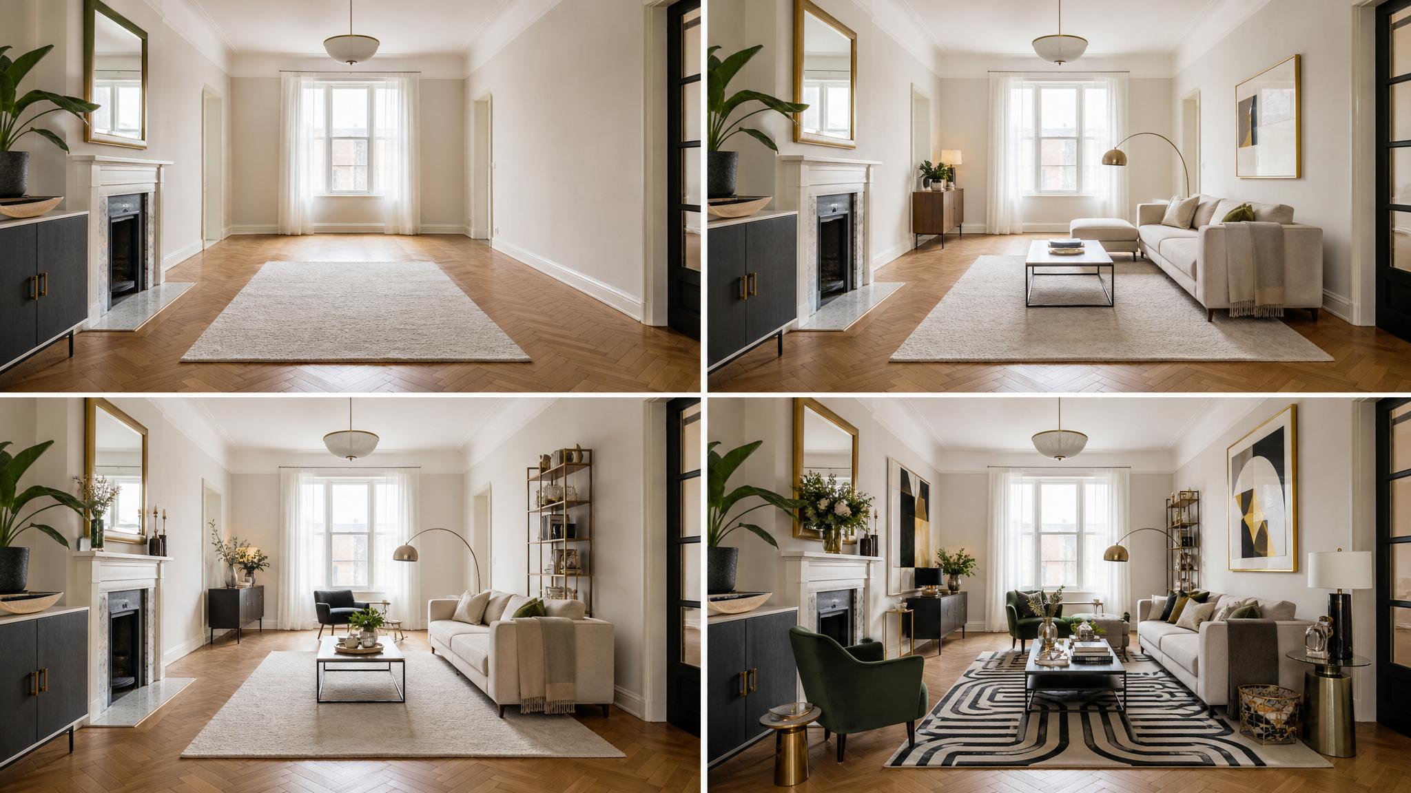 Step-by-step plan for refreshing an Art Deco living room.