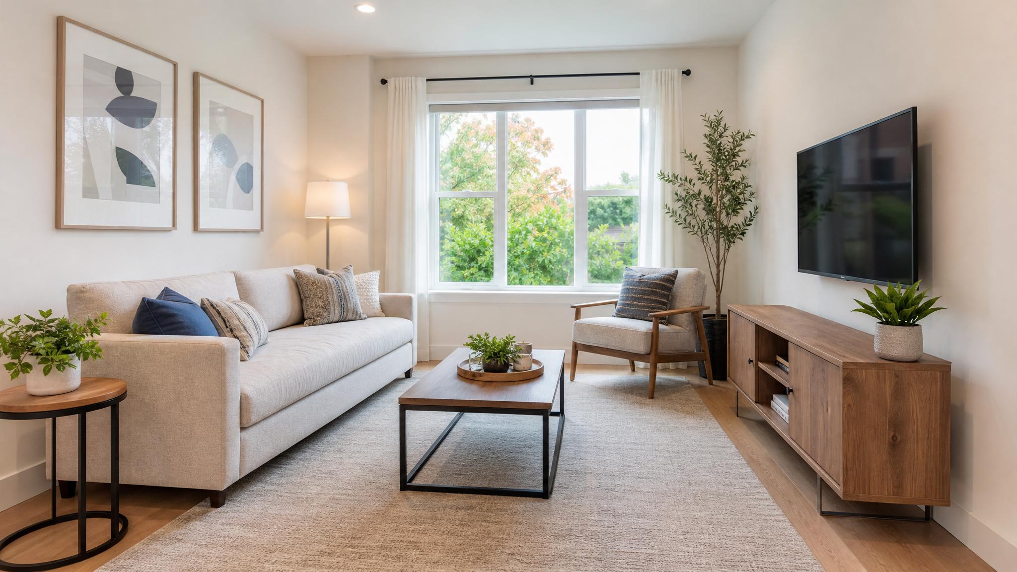 Example of a well-lit small living room