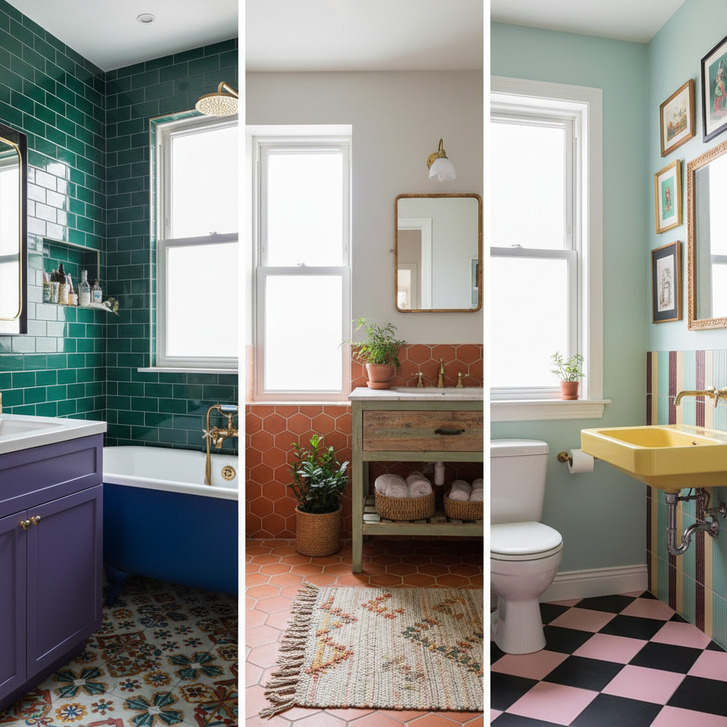 Examples of color palettes suitable for eclectic bathroom designs