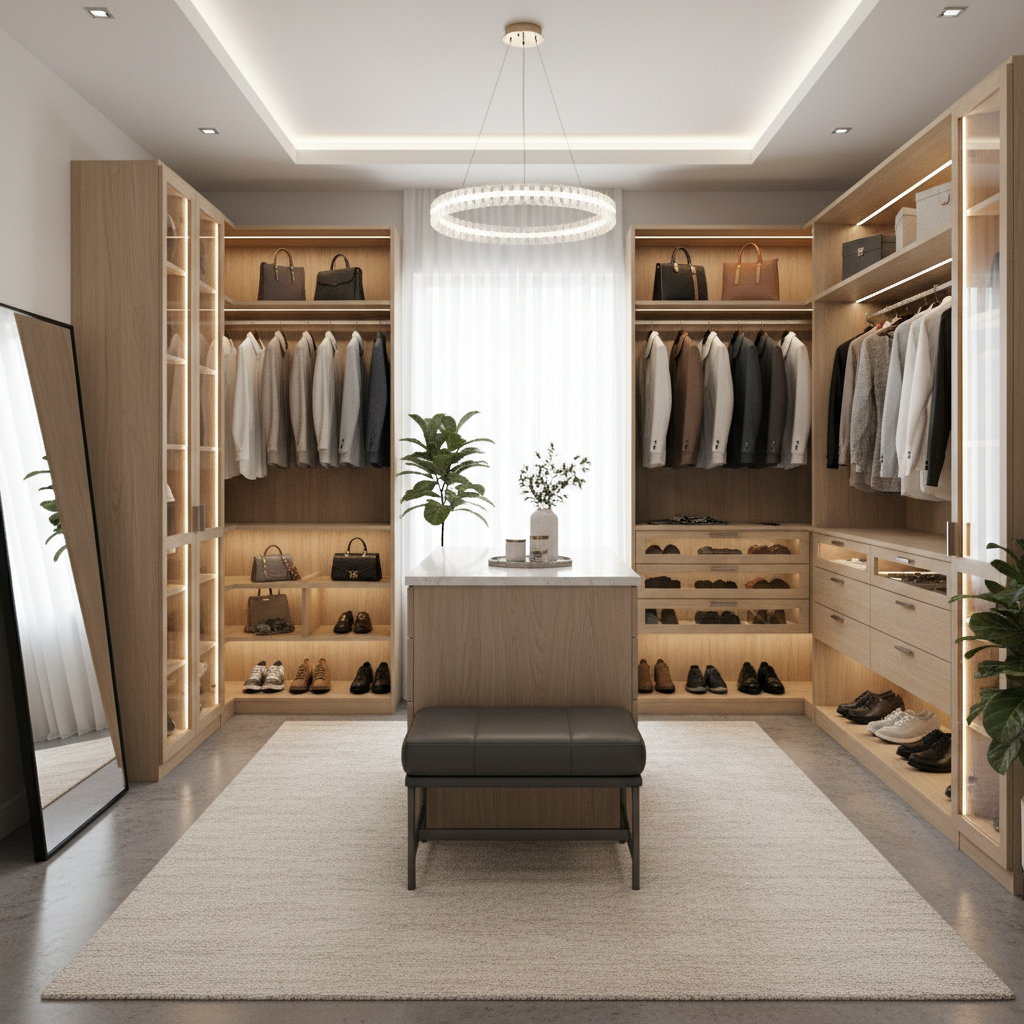 Contemporary walk-in closet design example