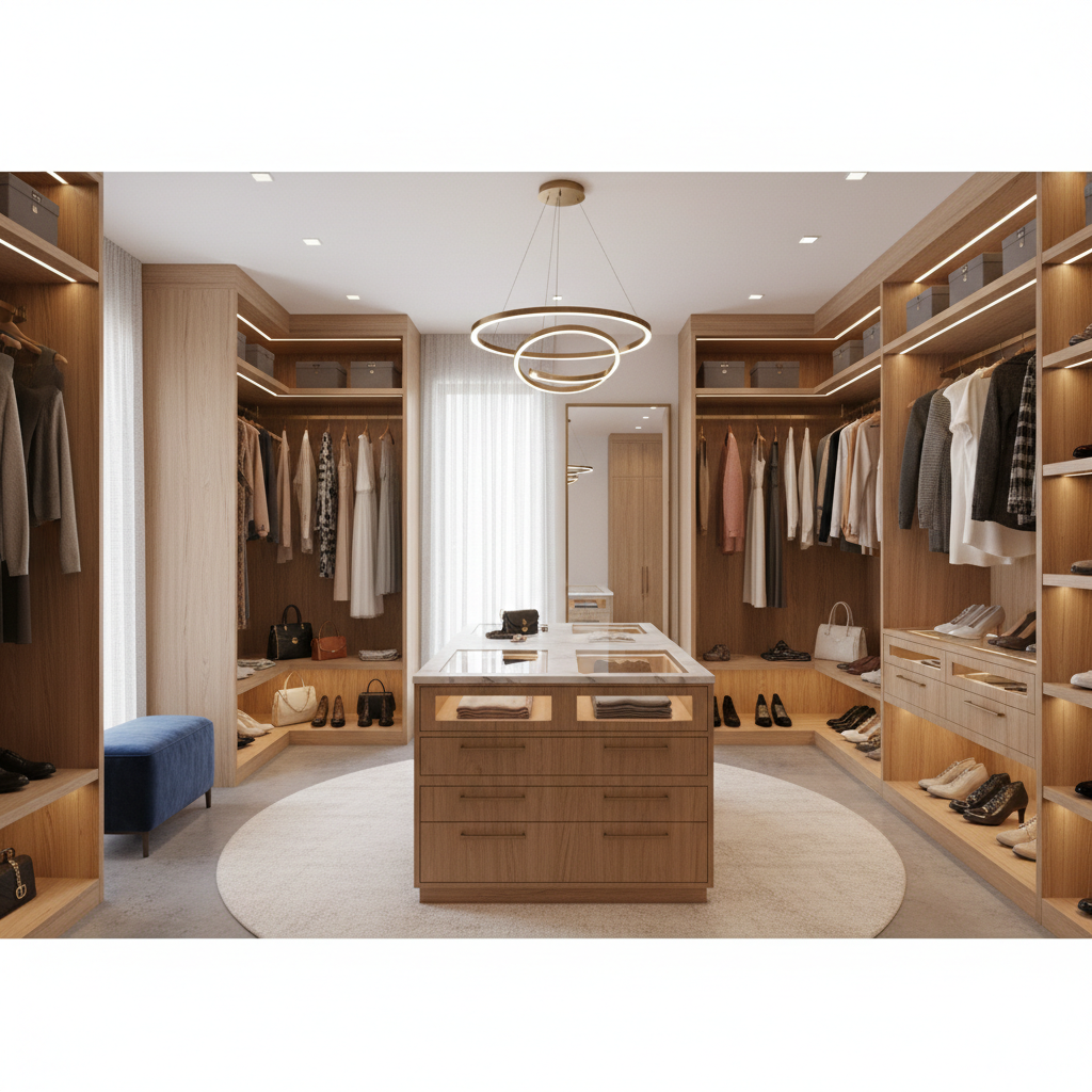 AI-generated walk-in closet design example