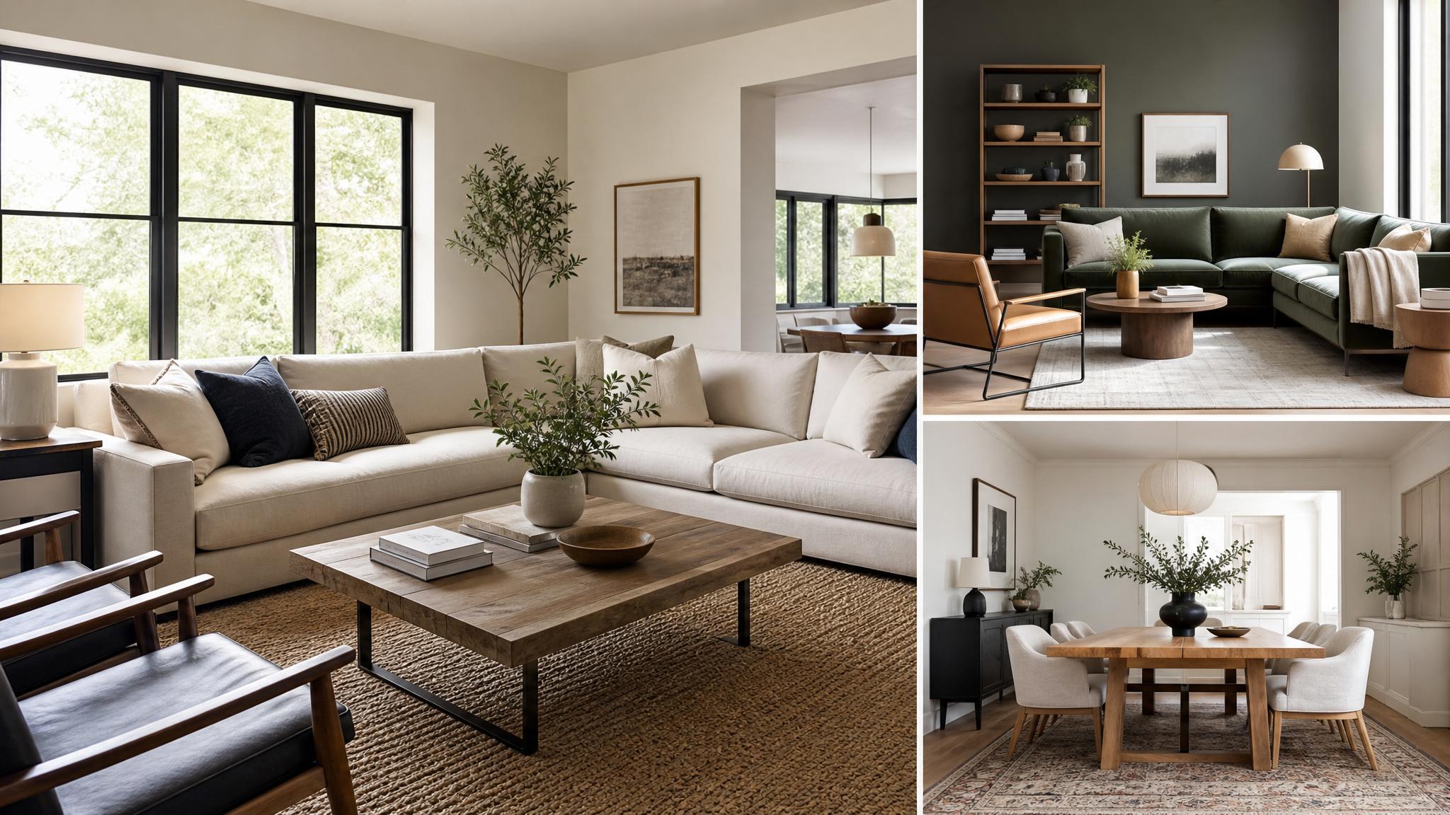 Image showing examples of color palettes and furniture arrangements