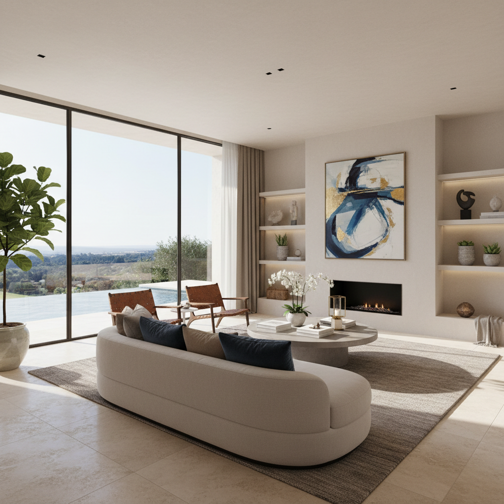 Stunning virtual staged villa living room