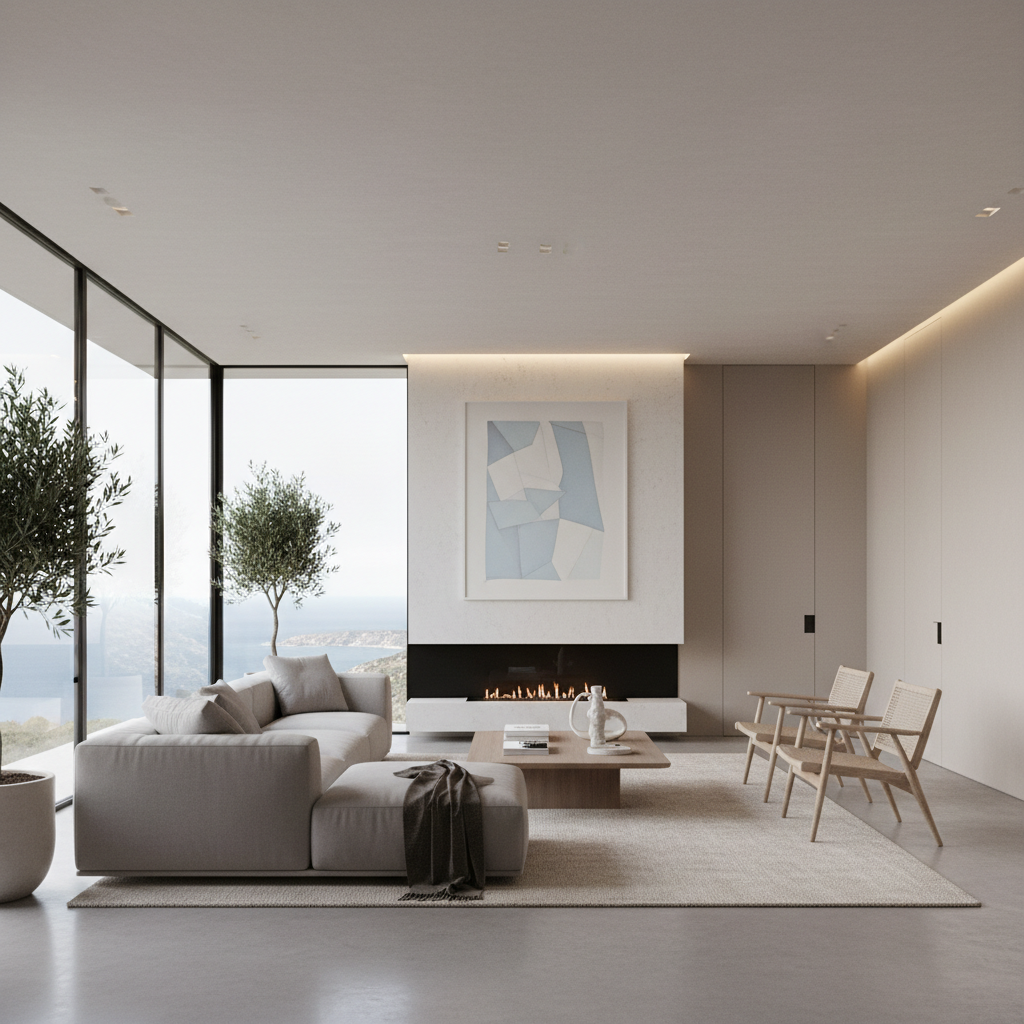 Virtual staged modern minimalist villa