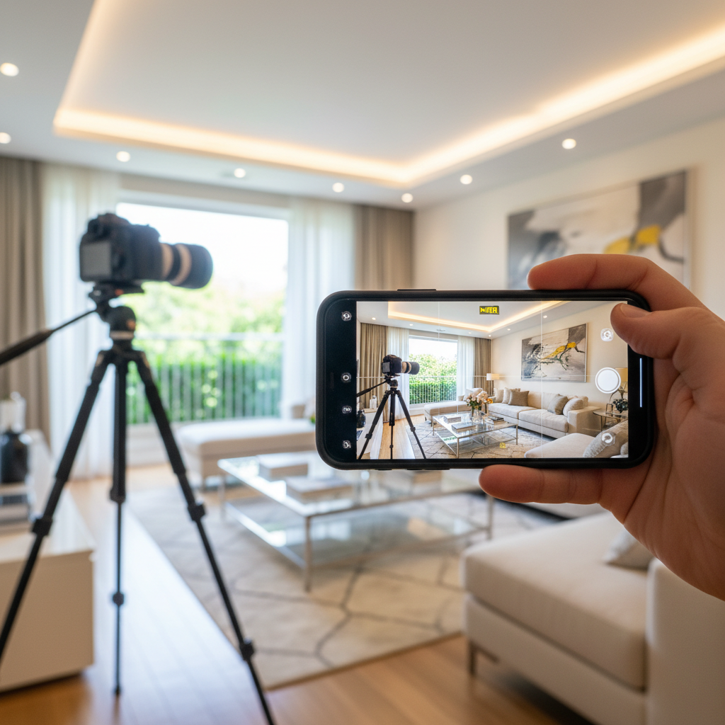 Example of a smartphone capturing real estate photos