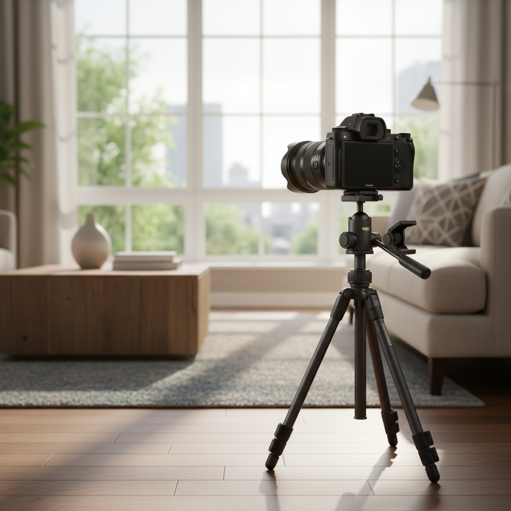 Smartphone tripod with attached camera