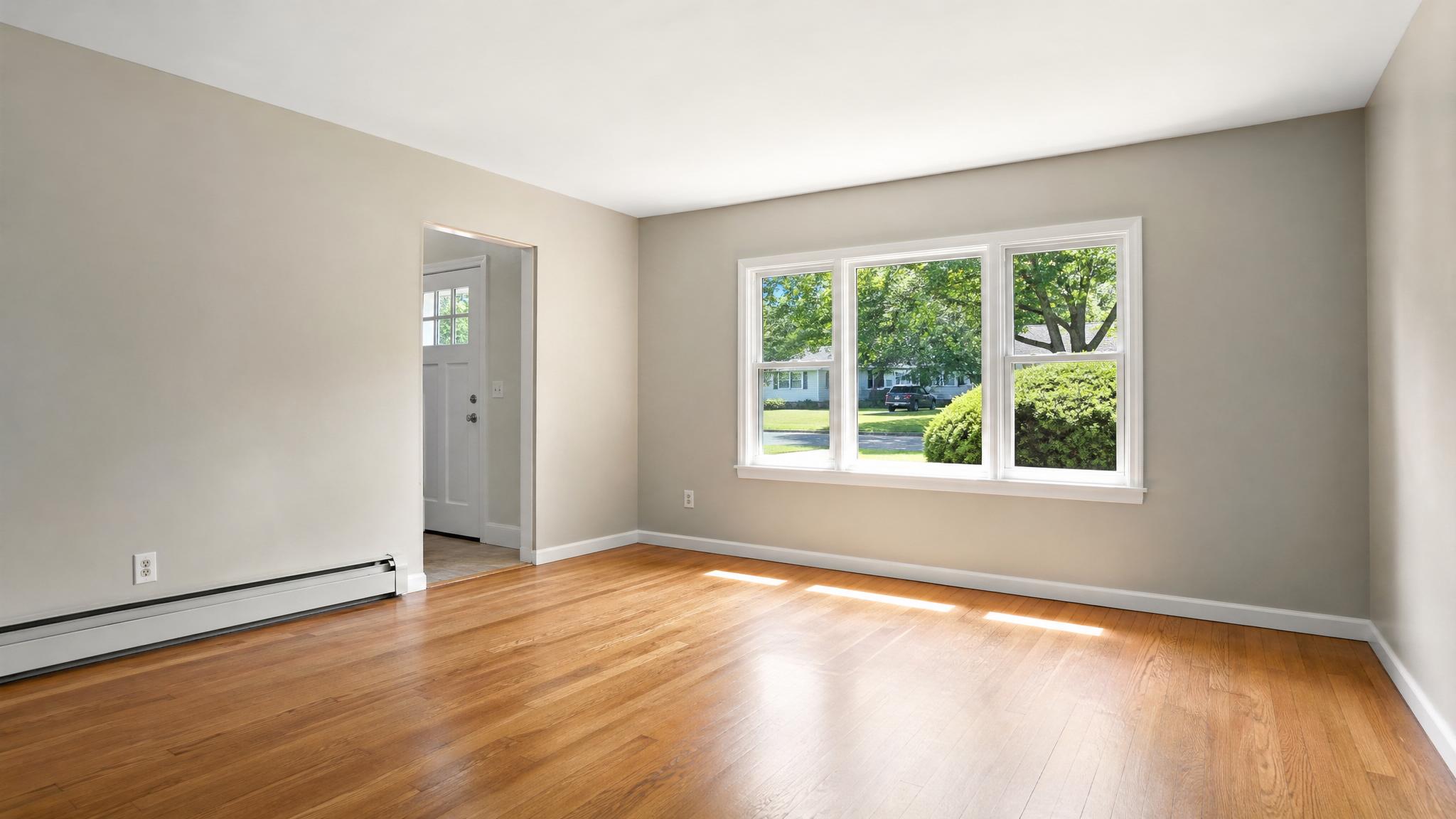 Before image of an empty small living room