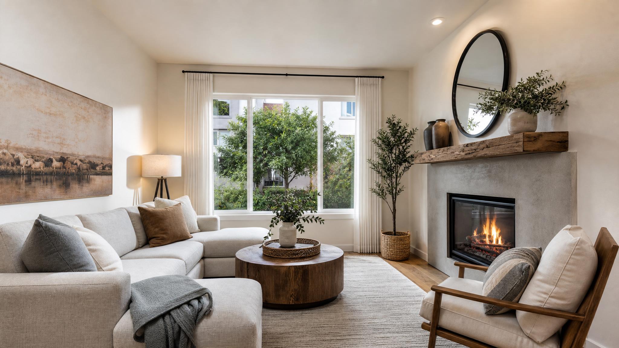Beautifully staged small living room photo