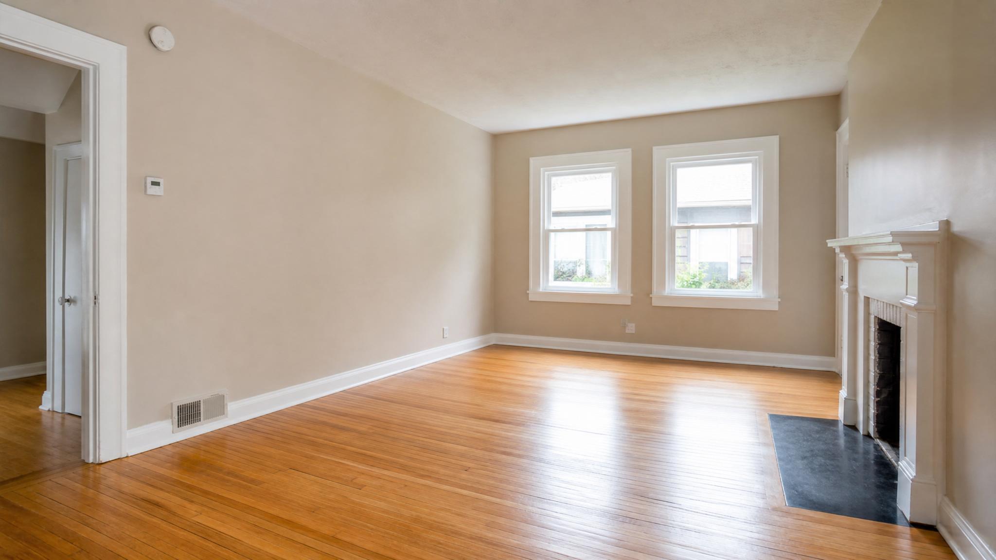 Before image of an empty small living room