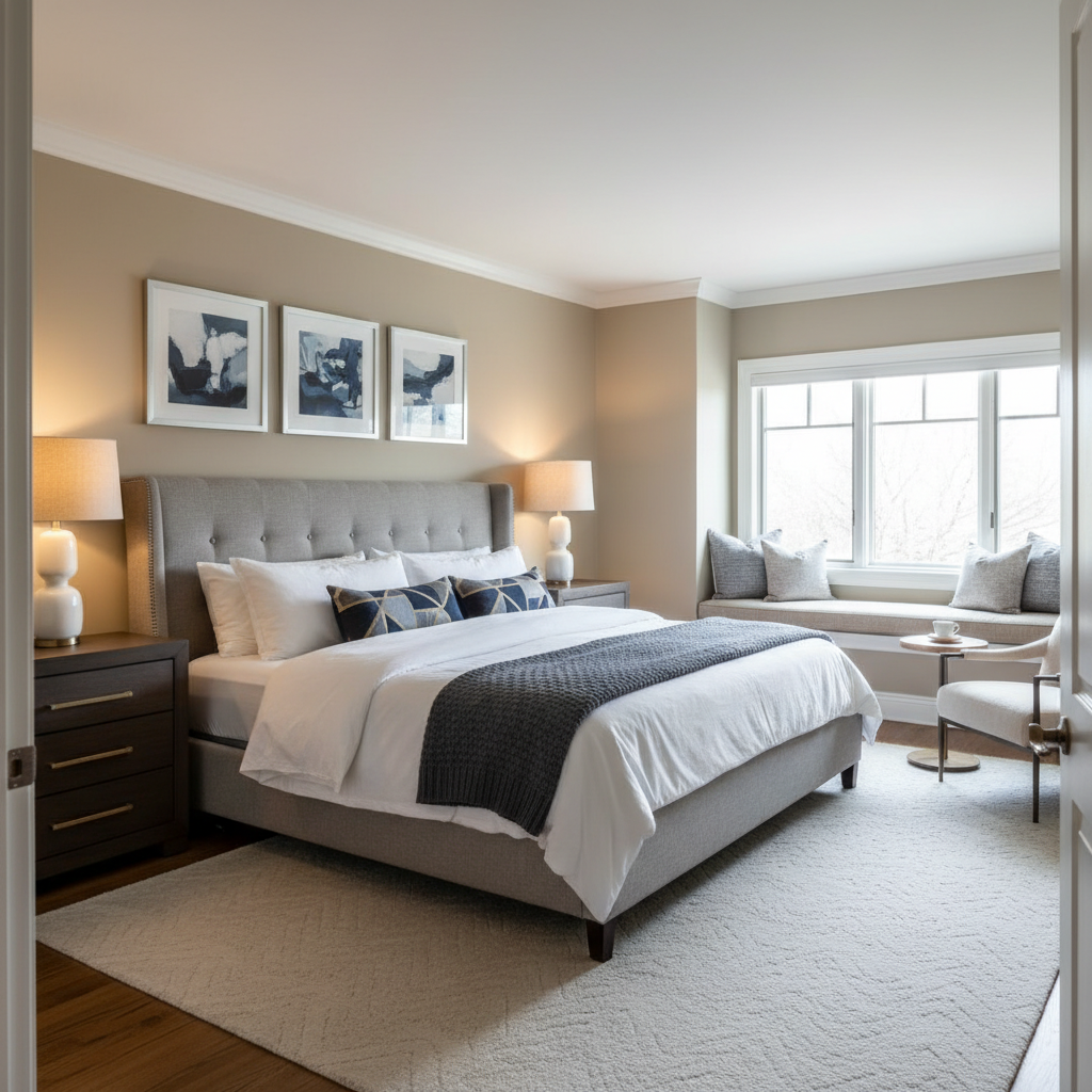 Transitional bedroom design showcase
