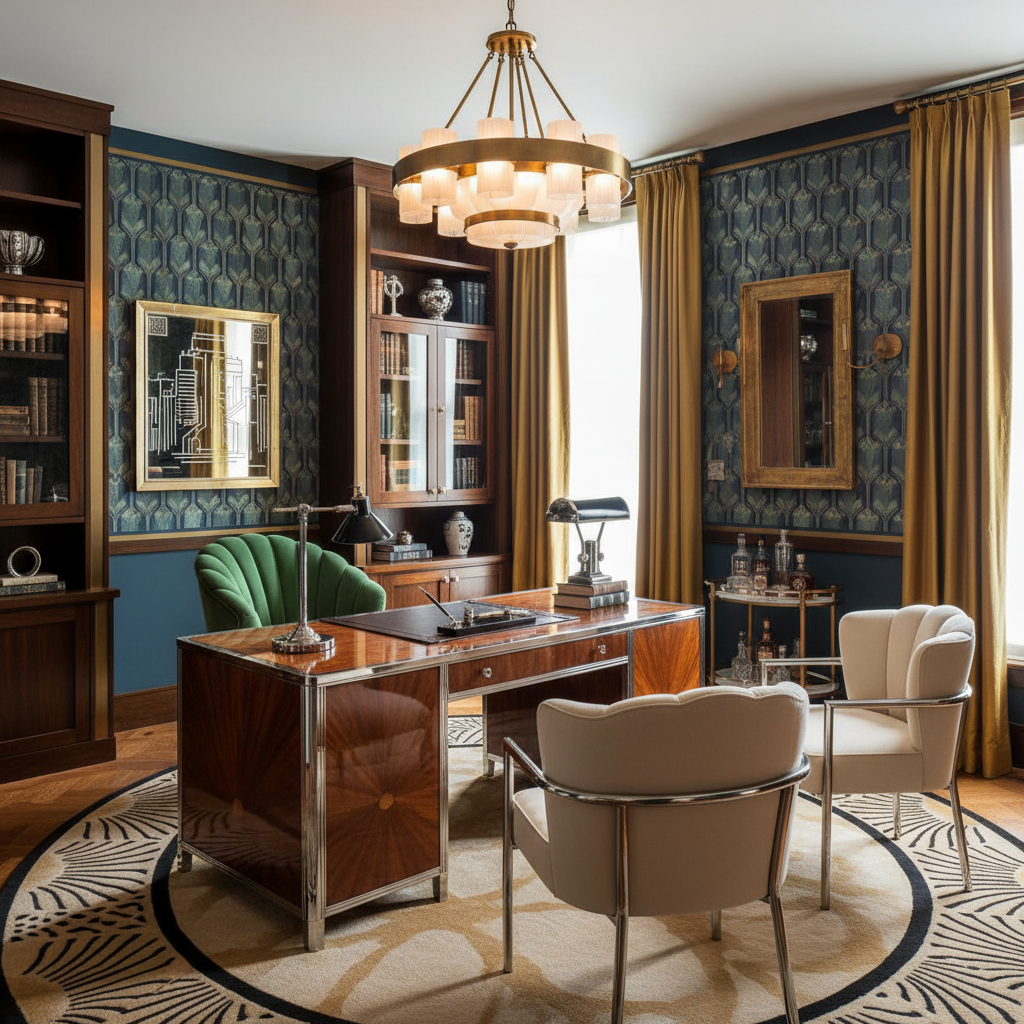 Art Deco furniture in a home office setting