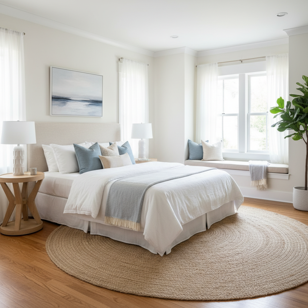 Bright and well-lit guest bedroom