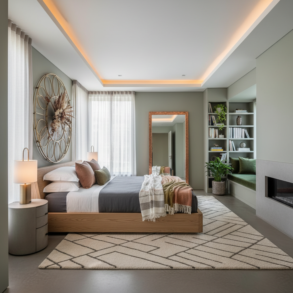 Elegant guest bedroom with unique features