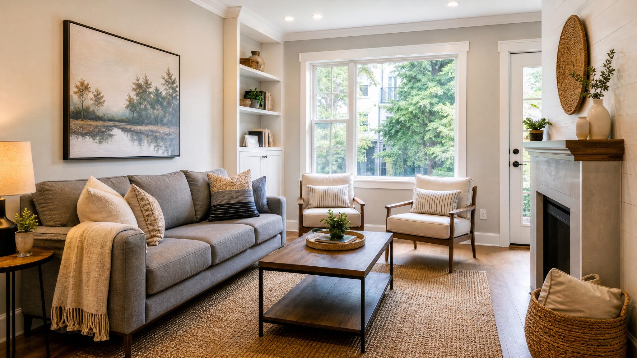 Image of a well-arranged small living room