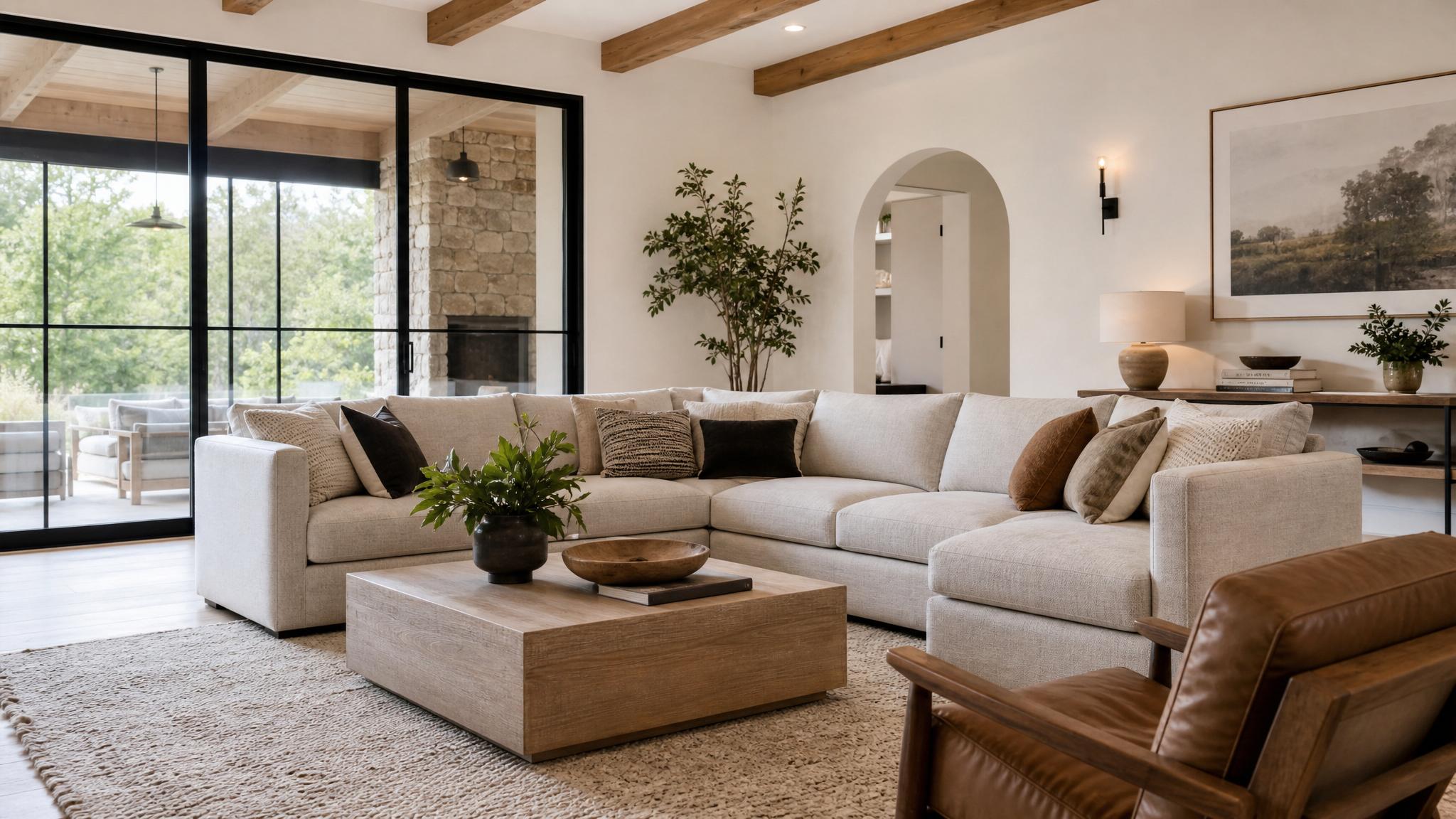 Sectional sofa layout in a modern living room
