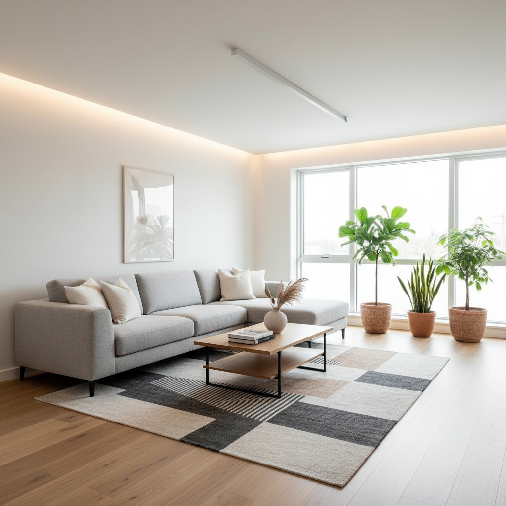 Image of a prompt example for AI interior design tool with design elements specified.