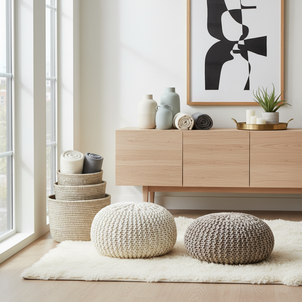 Various decorative elements suitable for a Nordic living room.