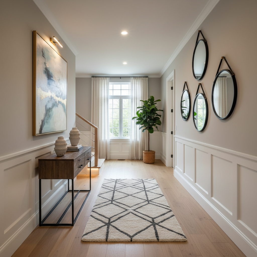 Modern transitional hallway design example