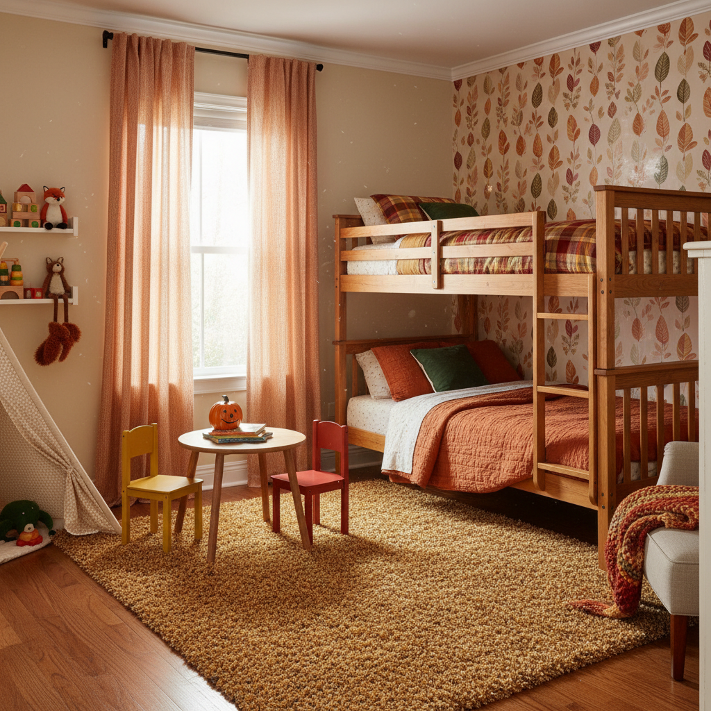 Color palette of autumn shades for kids' bedroom
