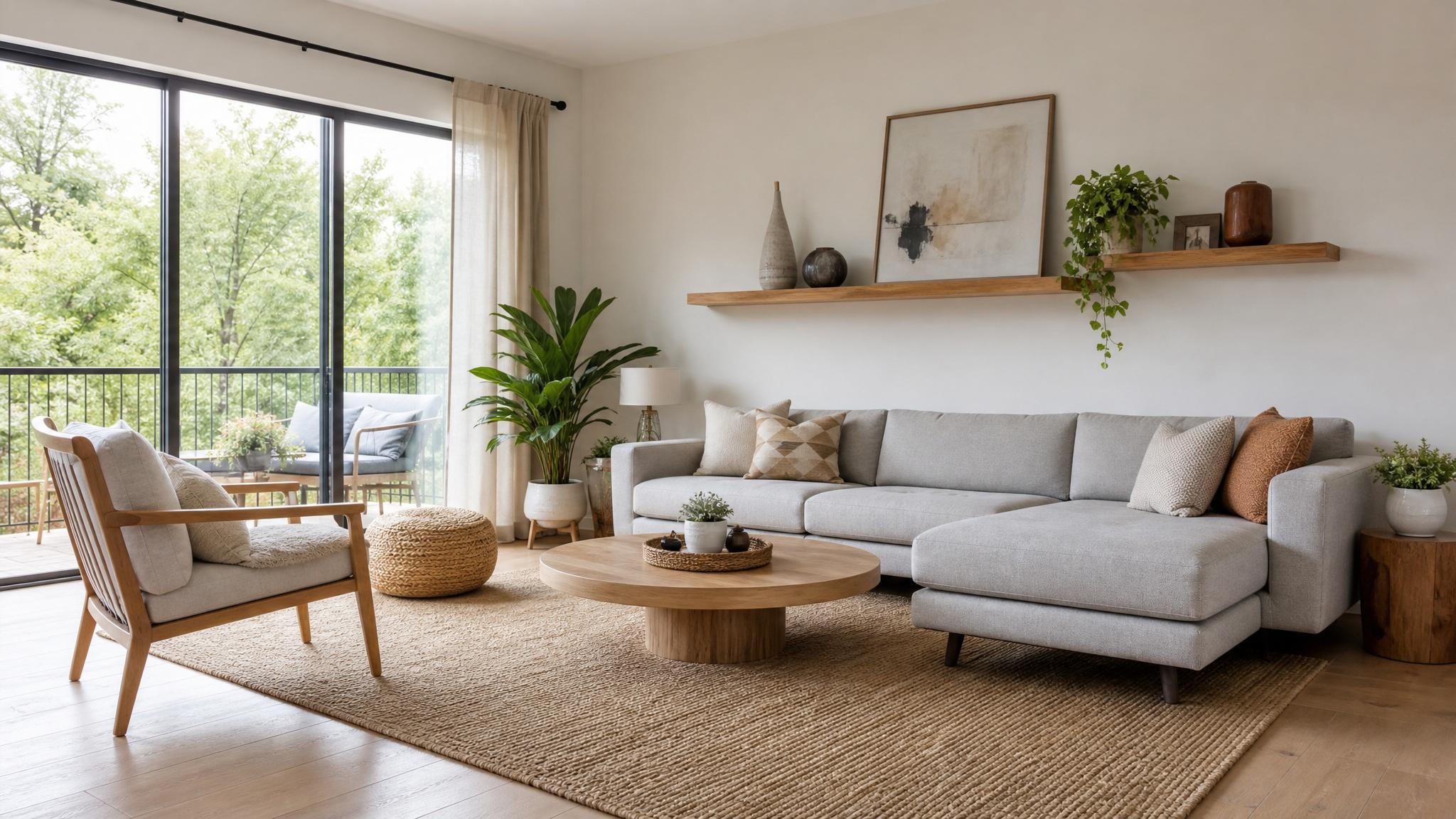 Modern Scandinavian furniture in a living room