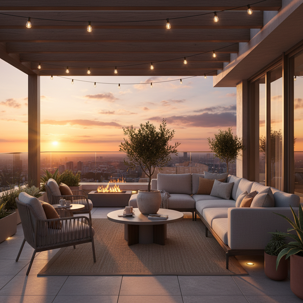 Example of terrace photo taken during golden hour