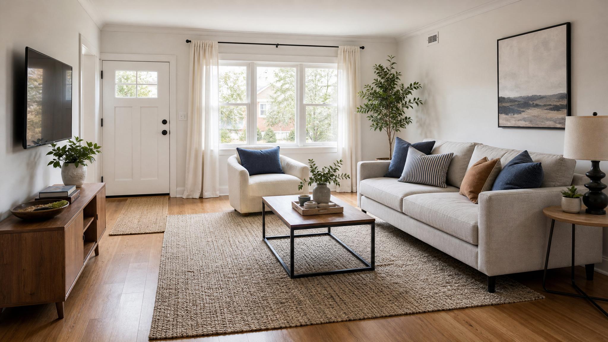 Image of rearranged small living room furniture