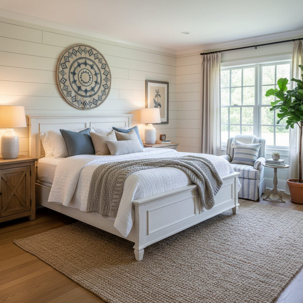 After image of the farmhouse guest bedroom