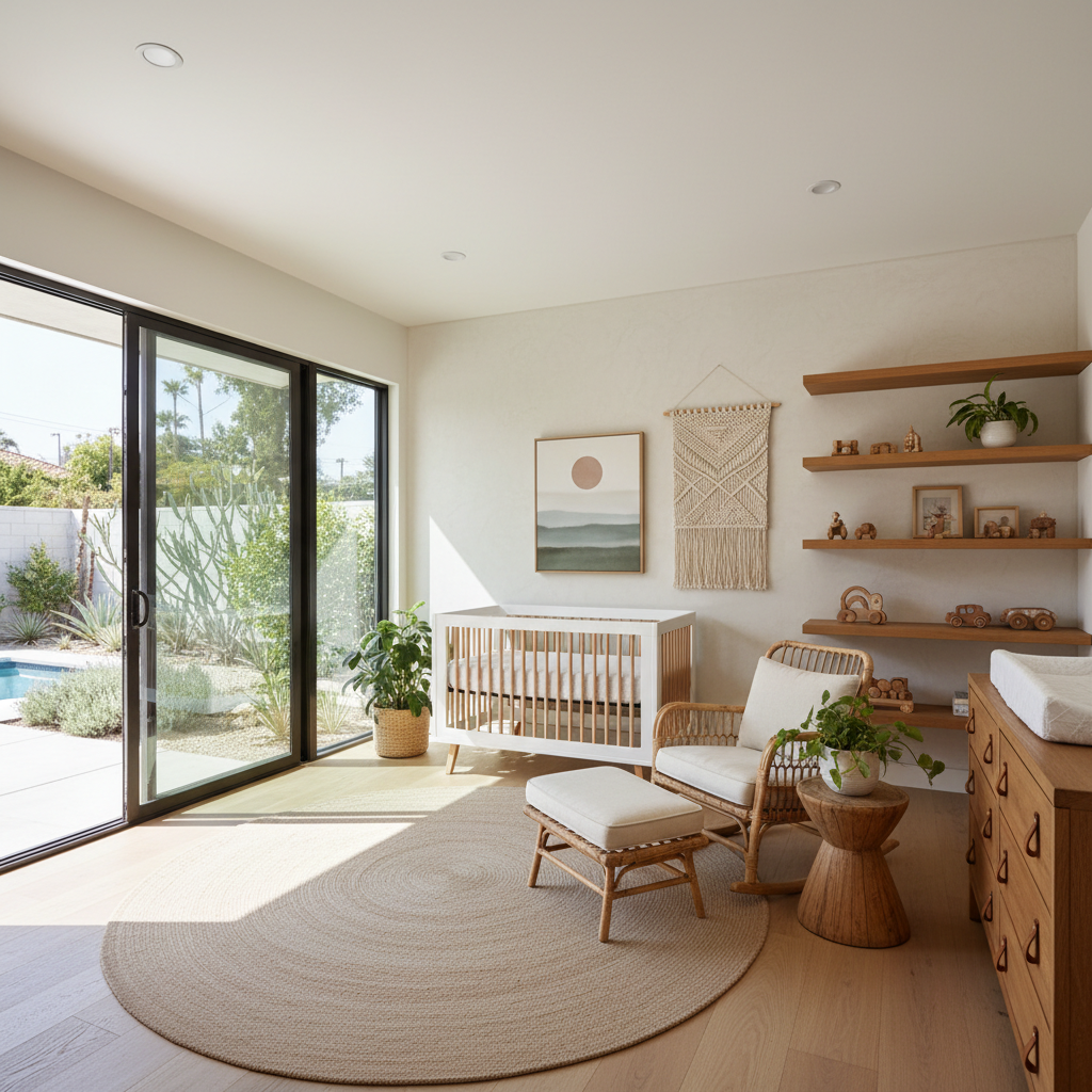 AI generated California modern nursery layout