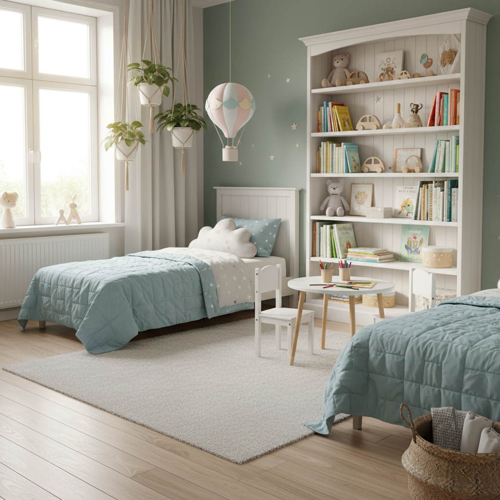 A beautifully lit kids bedroom using natural light