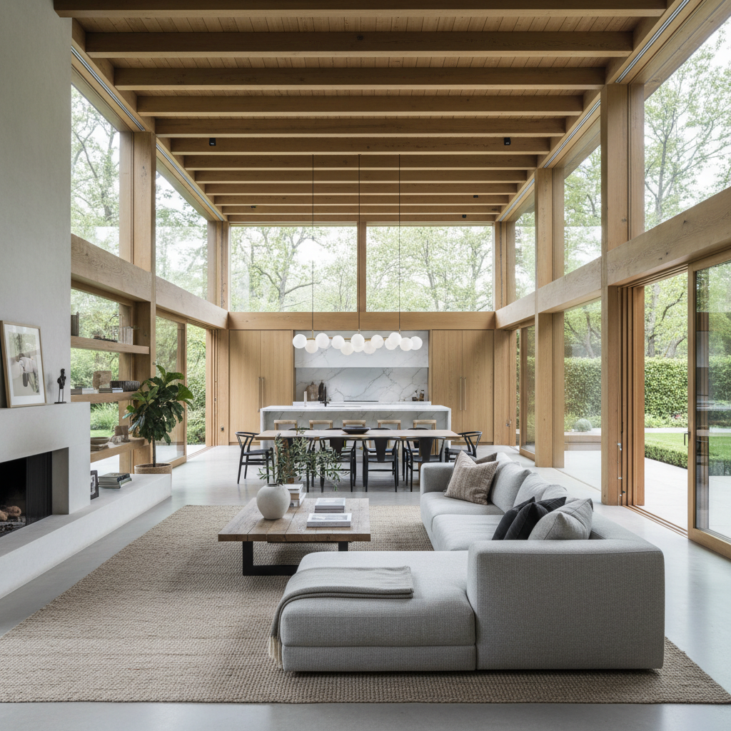 Stunning open-plan living room with ample natural light