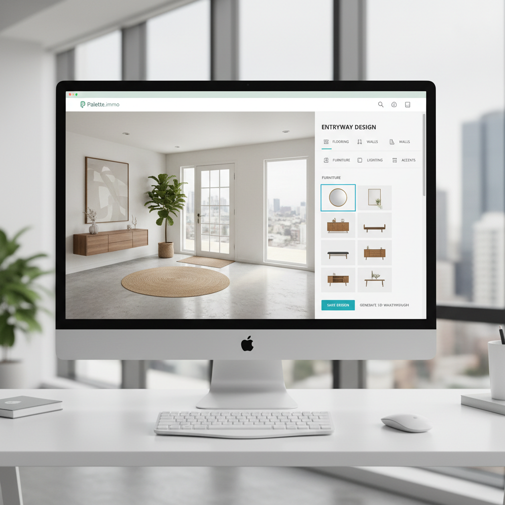 Screenshot of Palette.immo interface for creating entryway design