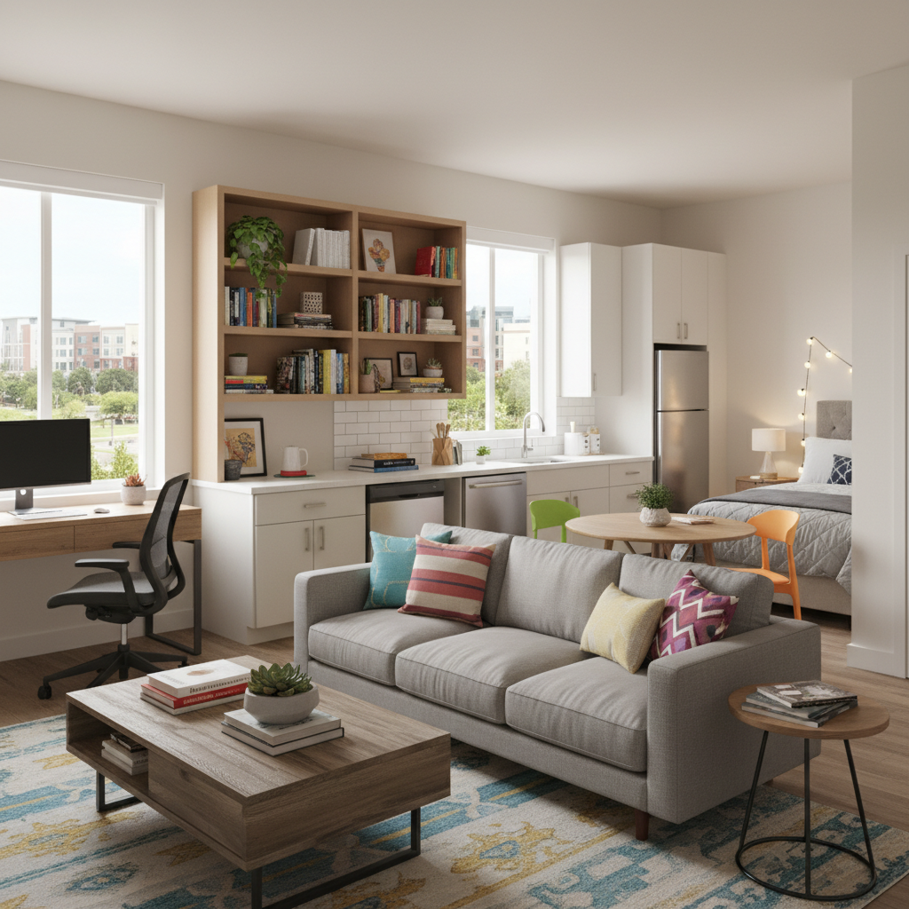 Image of digitally staged student housing