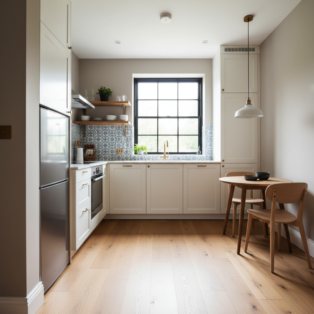 Example of a wide-angle lens shot in a small kitchen.