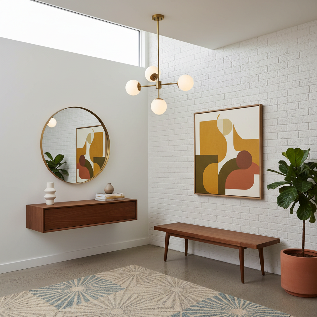 AI Generated Mid-Century Modern Entryway Design