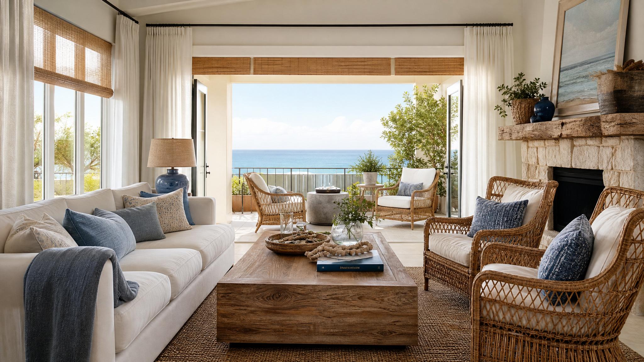 Color palette inspiration for coastal living rooms