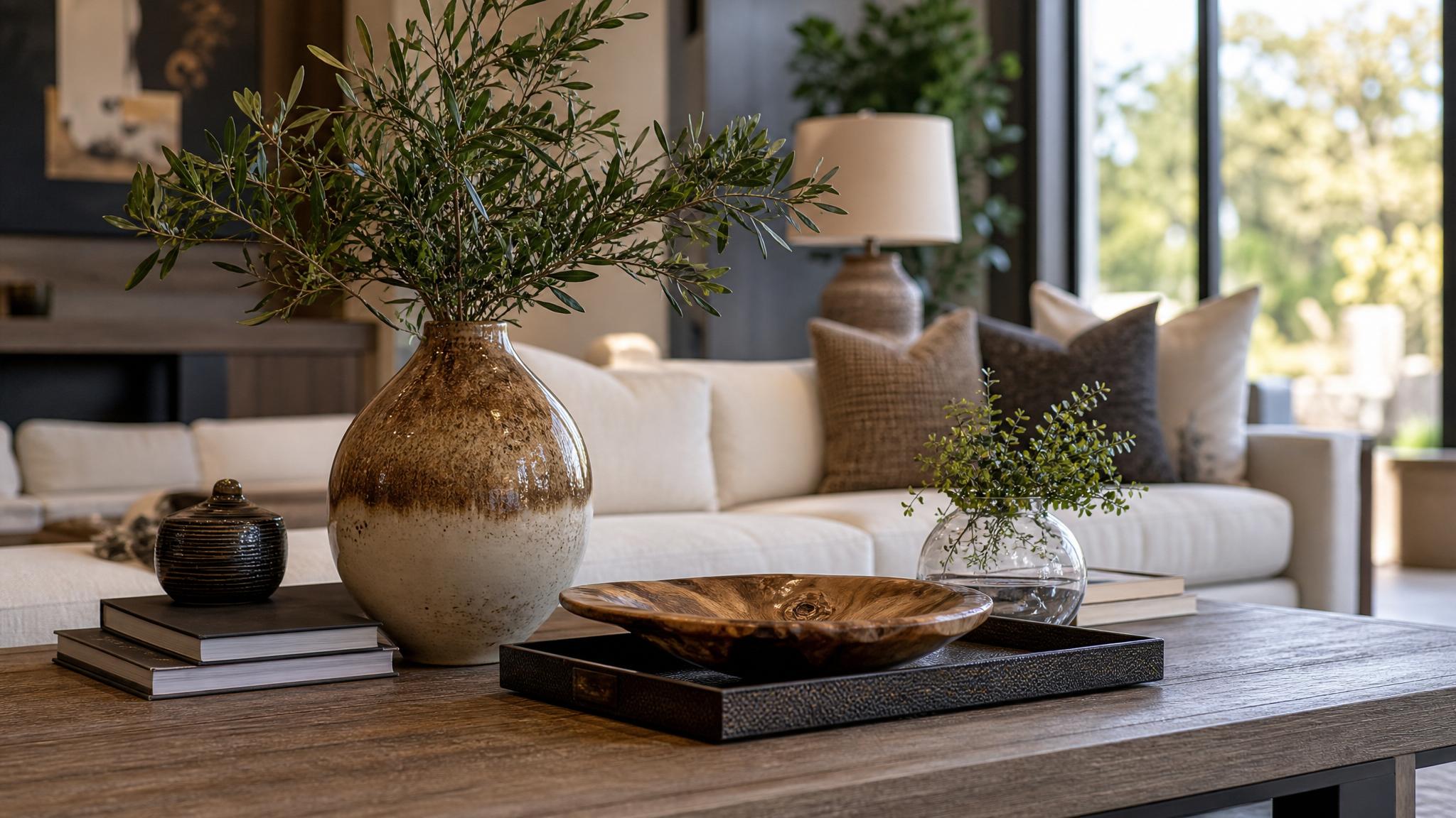 Luxurious coffee table with elegant decor