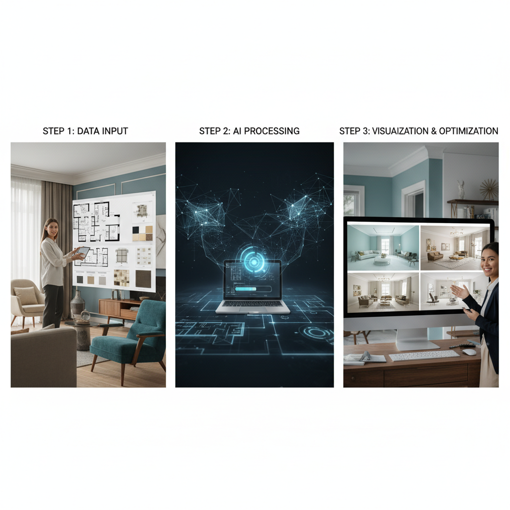 Image showing the steps of setting up AI tools for interior design.