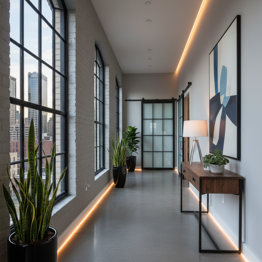 modern urban loft hallway design ideas