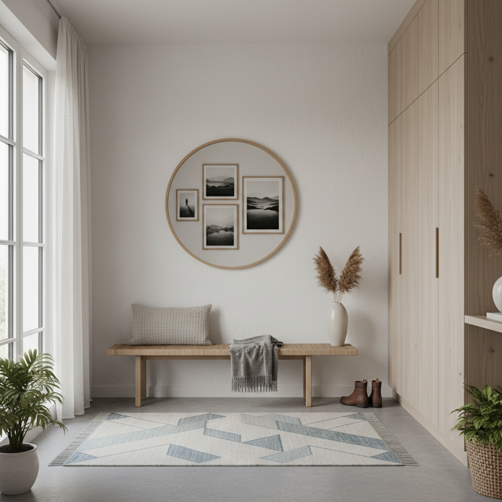 AI interior design visualization of Nordic entryway