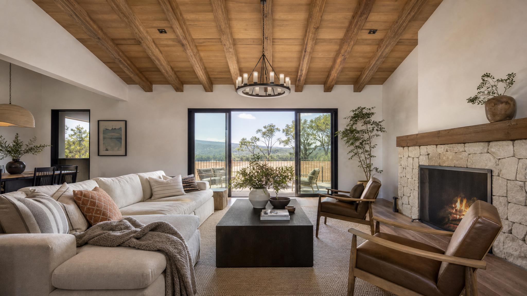 Photo of a living room shot with a wide-angle lens