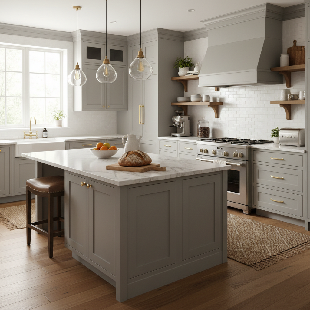 A well-staged kitchen with accessories