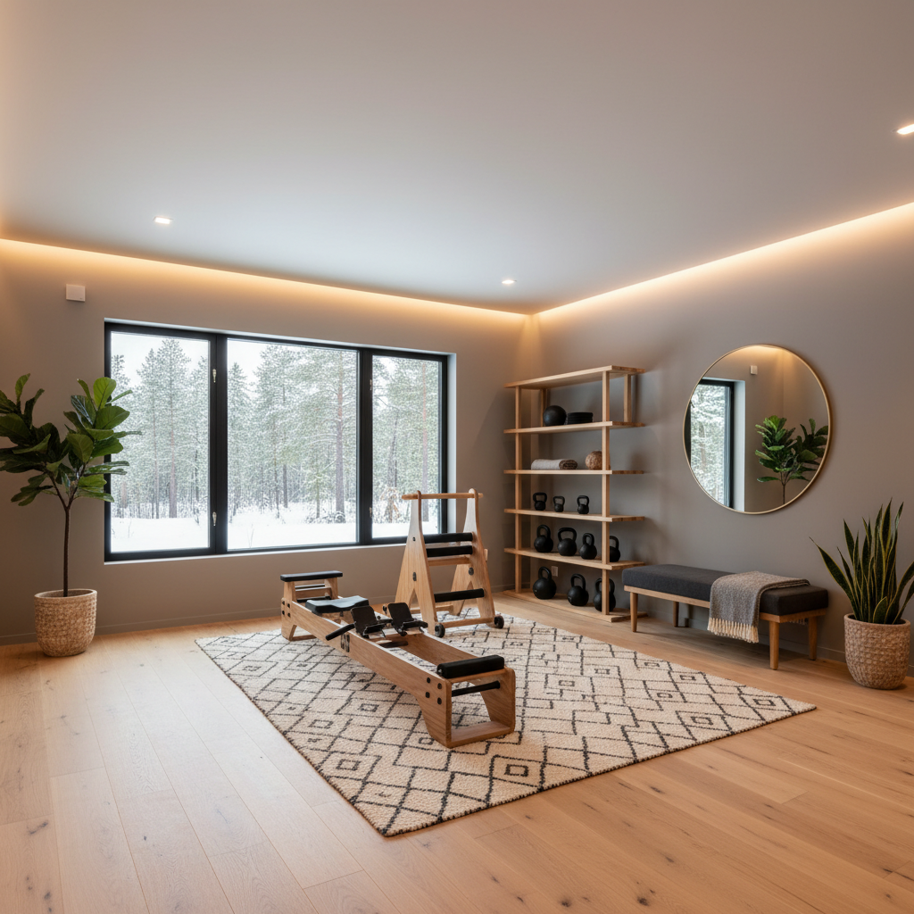 AI generated Nordic home gym layout