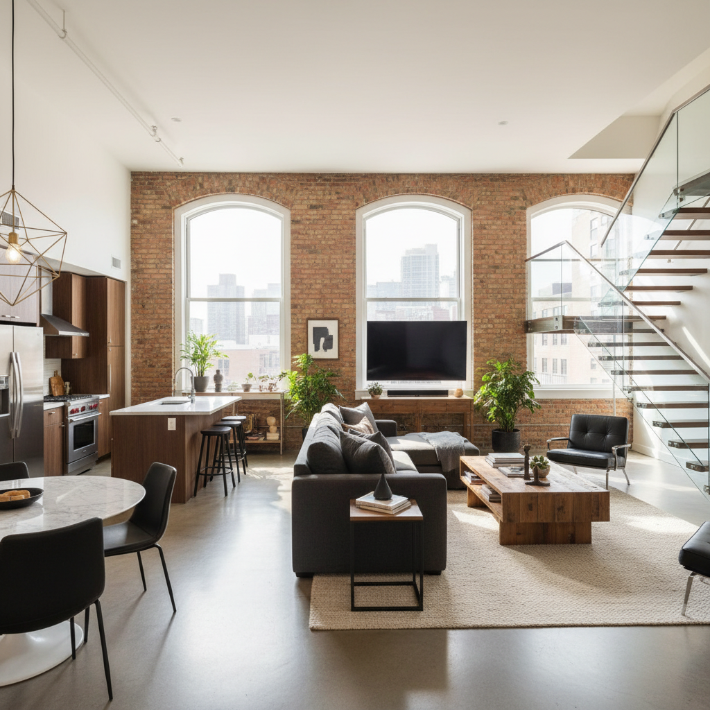 Image of a stylish modern loft interior.