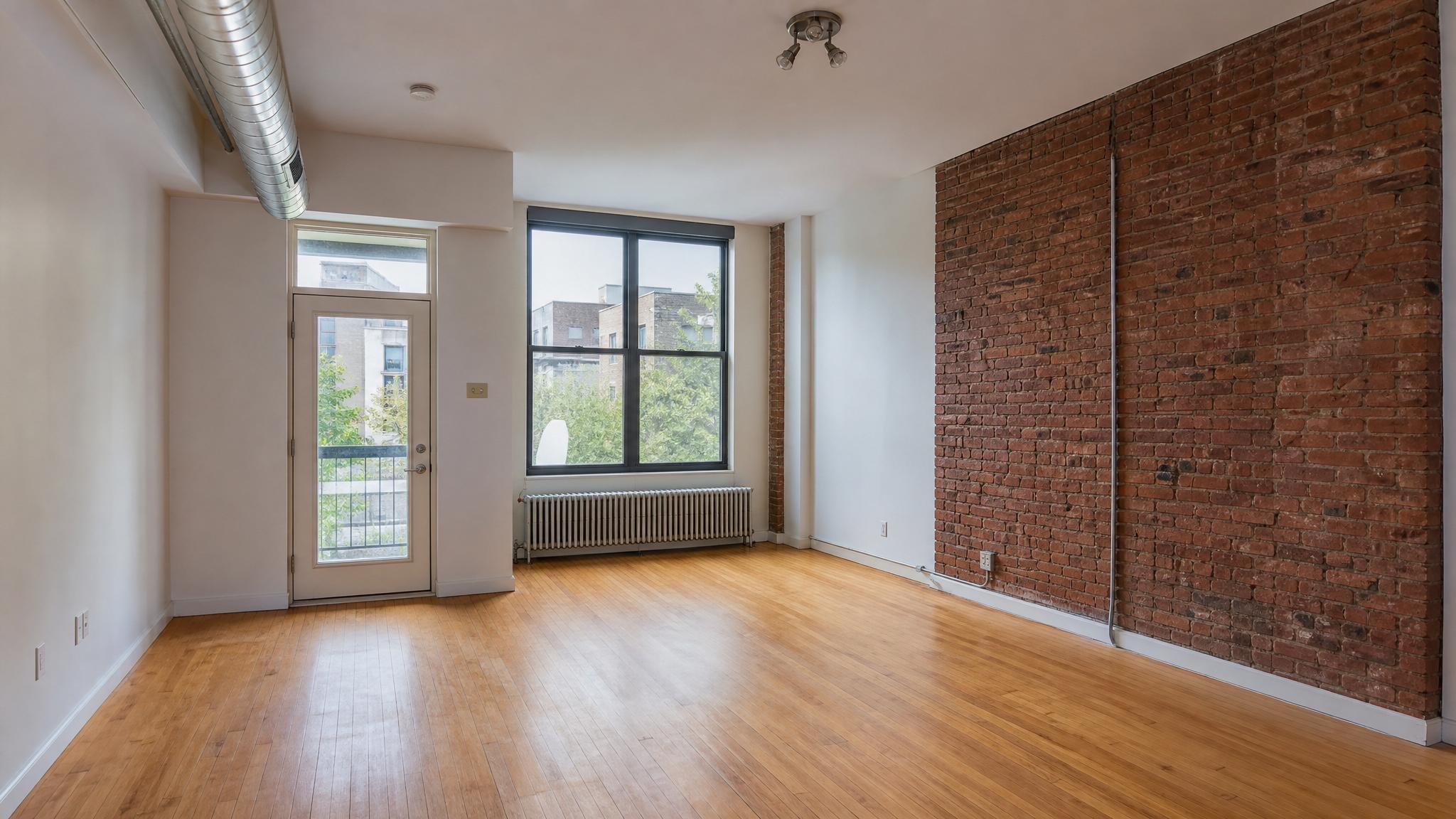 Before photo of a small urban loft living room