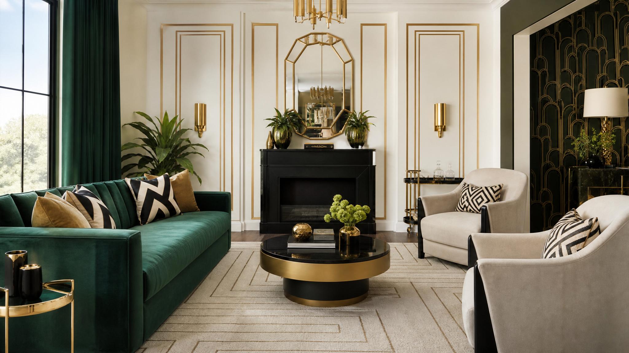Image showcasing classic Art Deco patterns and colors.