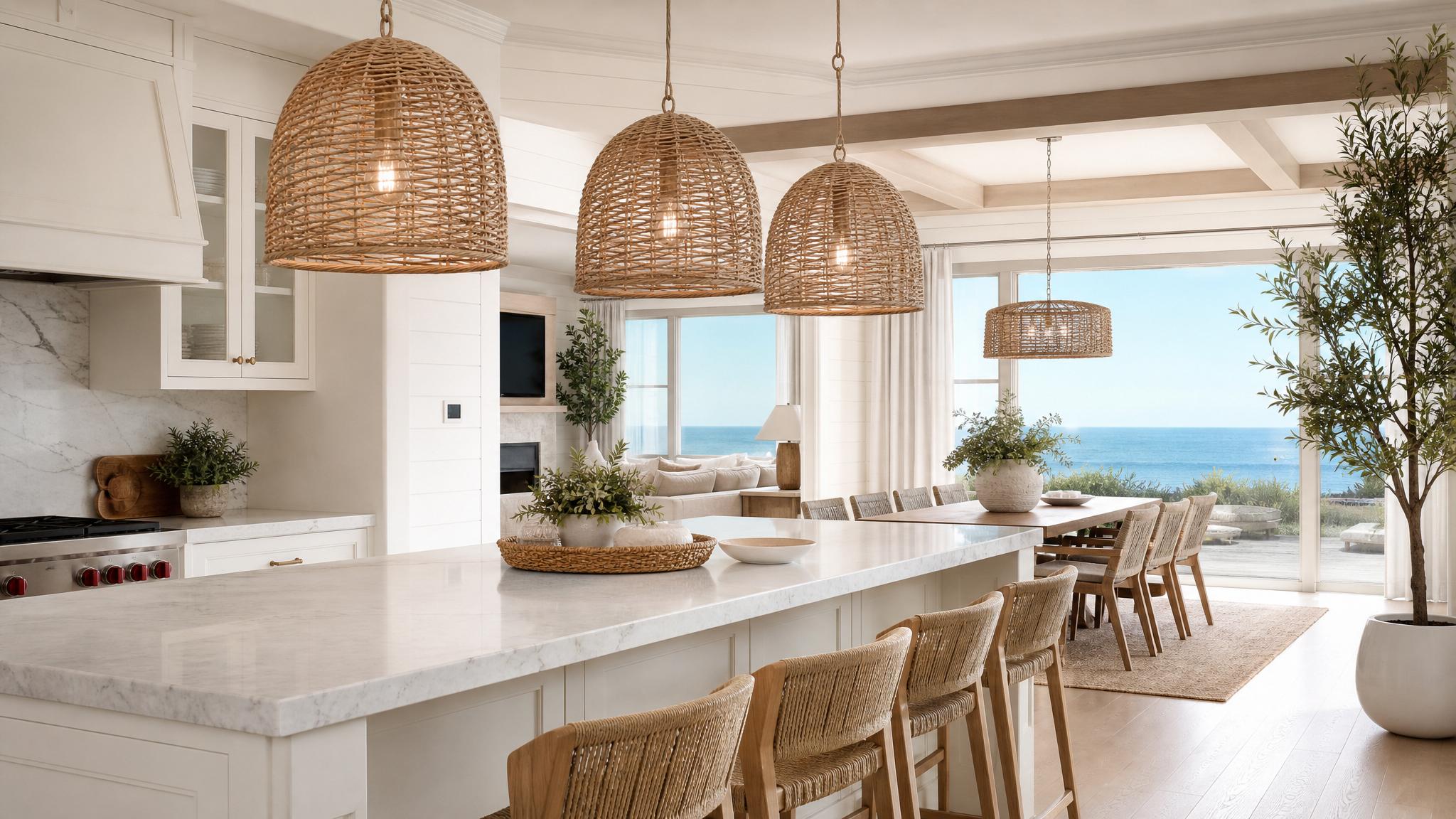 Examples of coastal lighting fixtures.
