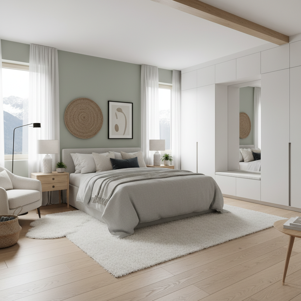Scandinavian master bedroom interior design