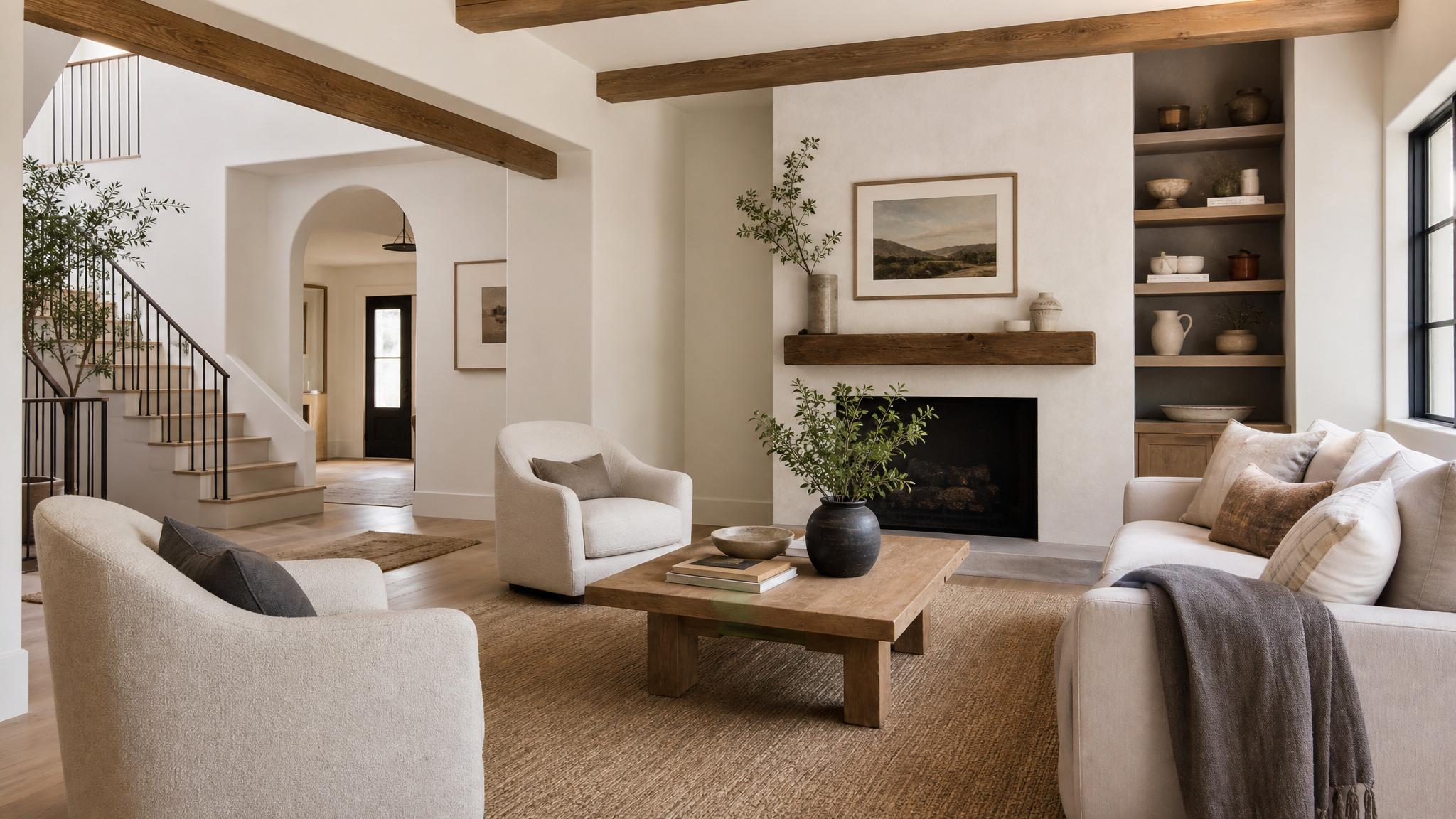 Image of a neutral living room color palette.