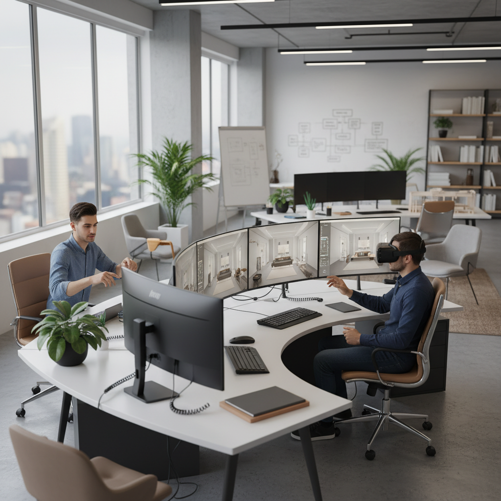 Image of a professional virtual staging team at work.